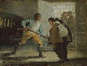 Francisco de Goya El Maragato Threatens Friar Pedro de Zaldivia with His Gun oil painting